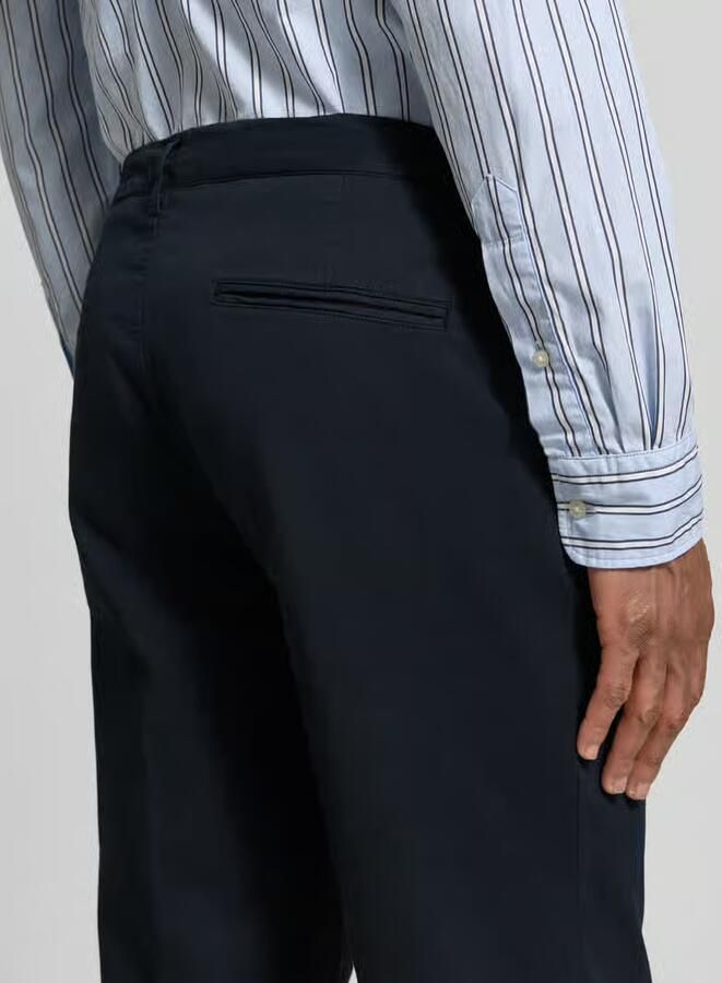 Profuomo Broek met persplooien en achterzakken