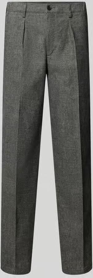 Profuomo Broek met persplooien en achterzakken