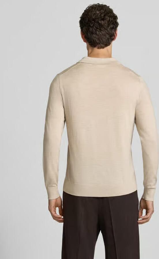 Profuomo Gebreide pullover met polokraag en v-hals - Foto 2