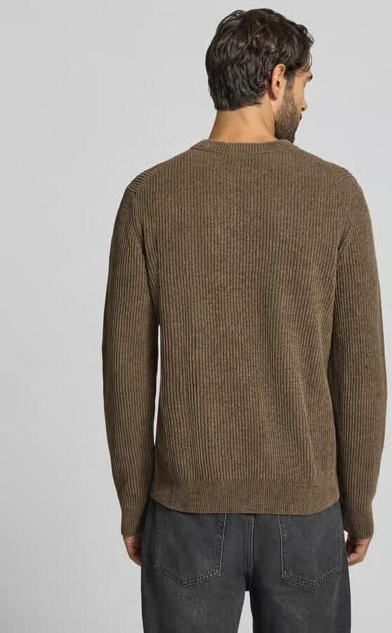 PROFUOMO Heren Truien & Vesten Pullover Crew Neck Chenille Rib Groen - Foto 5
