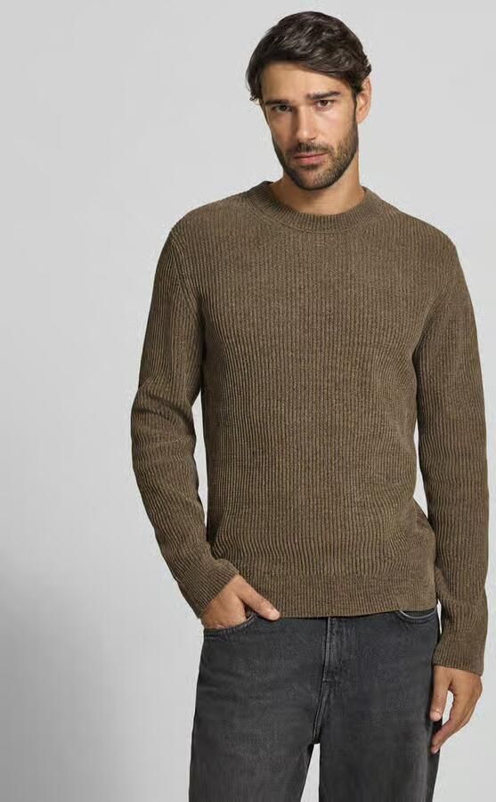 PROFUOMO Heren Truien & Vesten Pullover Crew Neck Chenille Rib Groen - Foto 6