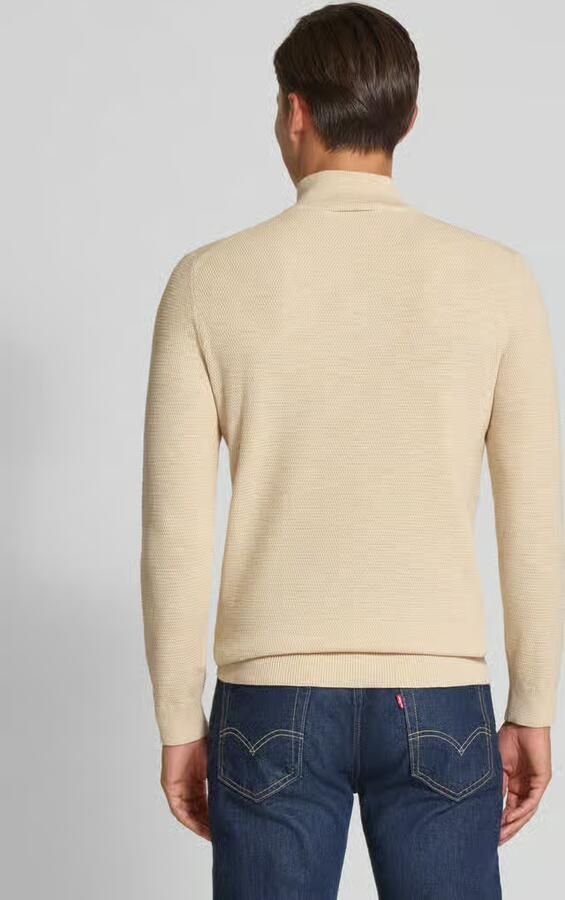 PROFUOMO Heren Truien & Vesten Pullover Half Zip Twinkle Slub Beige - Foto 7
