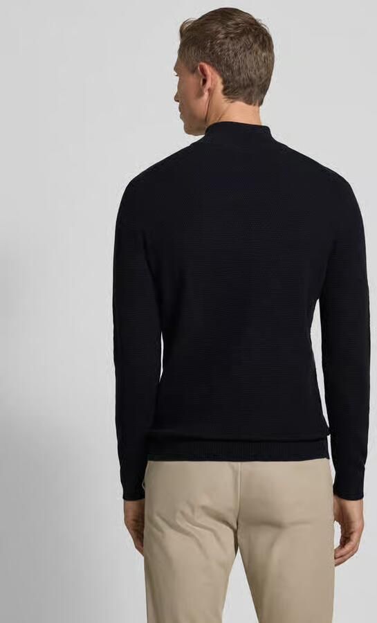 PROFUOMO Heren Truien & Vesten Pullover Half Zip Twinkle Slub Donkerblauw - Foto 10