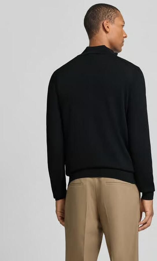PROFUOMO Heren Truien & Vesten Pullover Half Zip Extrafine Merino Zwart - Foto 8