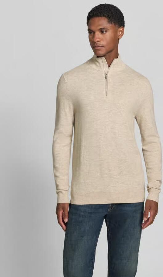 PROFUOMO Heren Truien & Vesten Pullover Half Zip New Wool Blend Bruin - Foto 6