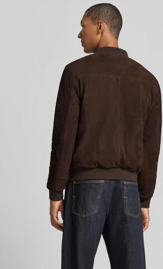 Profuomo Leren jacks met opstaande kraag en ritssluiting - Foto 3