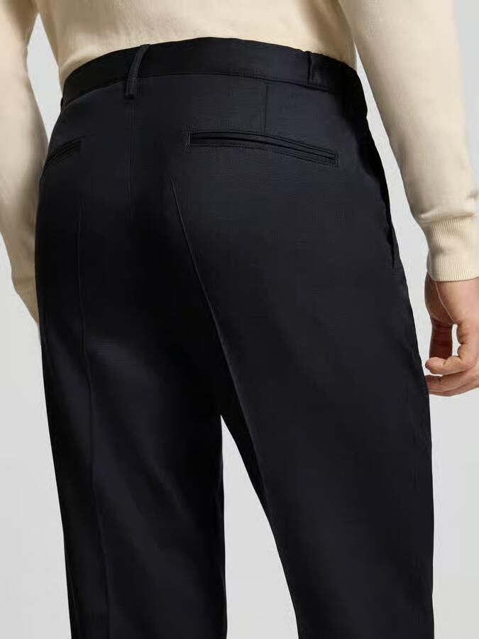 Profuomo Pantalon van Mix van wol en elastaan met persplooien