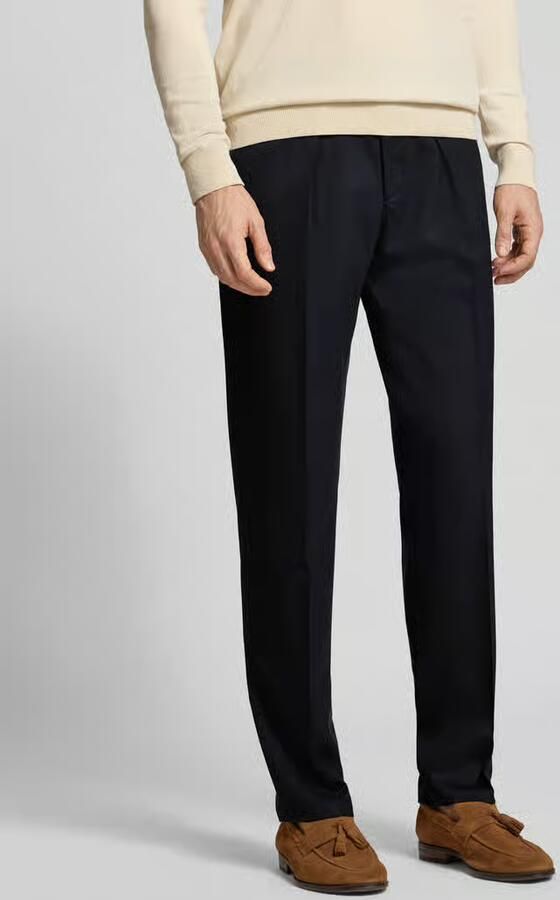 Profuomo Pantalon van Mix van wol en elastaan met persplooien - Foto 3