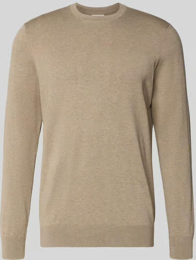 Profuomo Regular fit gebreide pullover met zijdege - Foto 3