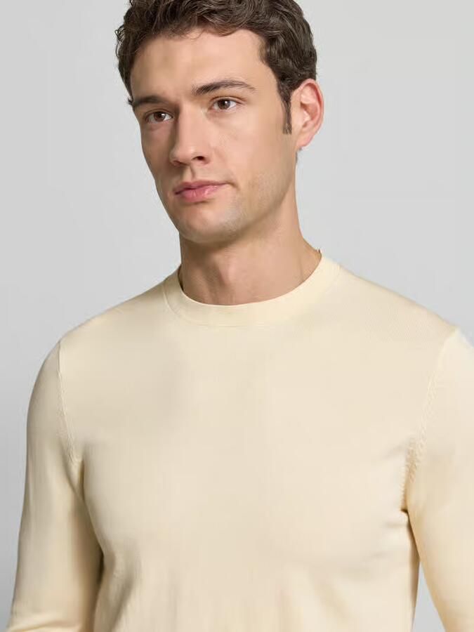 Profuomo Regular fit gebreide pullover met zijdege - Foto 3