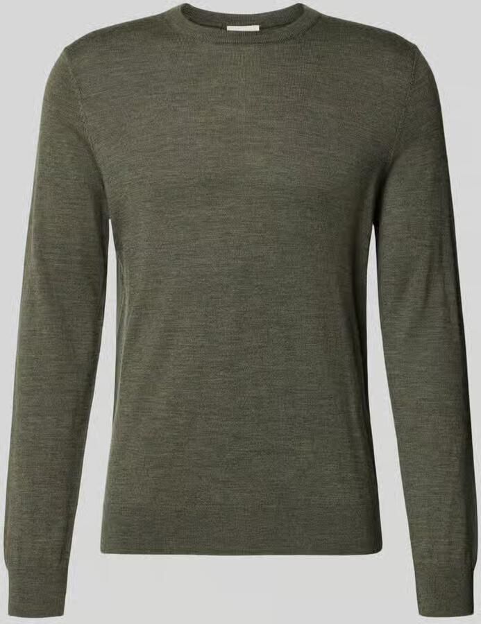 Profuomo regular fit gebreide trui van zuivere wol