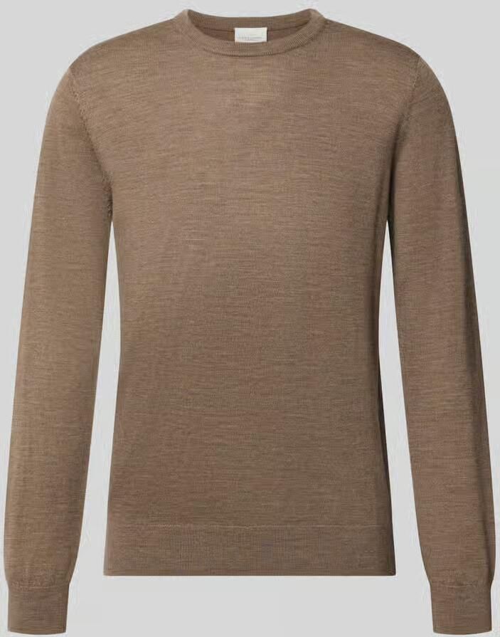 PROFUOMO Heren Truien & Vesten Pullover Crew Neck Extrafine Merino Taupe - Foto 5