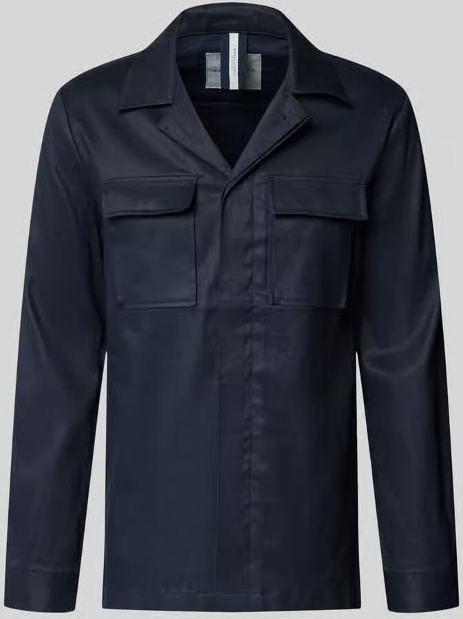 Profuomo regular fit overhemdjack van linnenmix met borstzakken - Foto 6