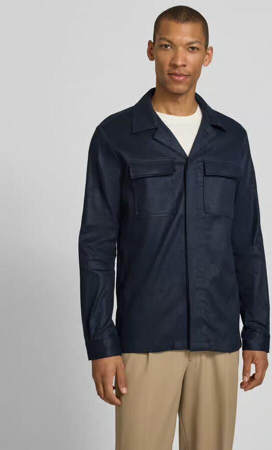 Profuomo regular fit overhemdjack van linnenmix met borstzakken - Foto 7