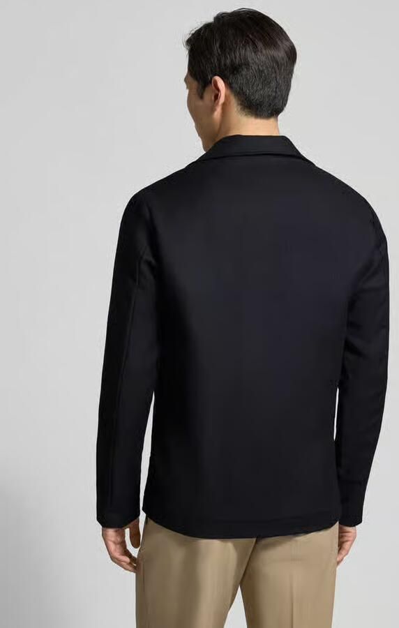 Profuomo regular fit overhemdjack van scheerwol met reverskraag - Foto 3