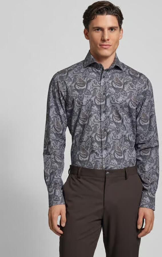 Profuomo Regular fit zakelijk overhemd met haaikraag - Foto 4