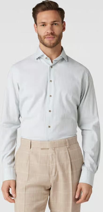 PROFUOMO Heren Overhemden Shirt Cutaway Sc Cotton Linnen Mint - Foto 4