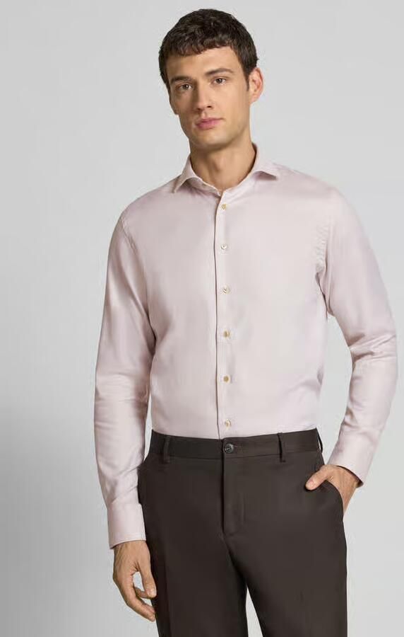 Profuomo Regular fit zakelijk overhemd met haaikraag model 'Cutaway' - Foto 2