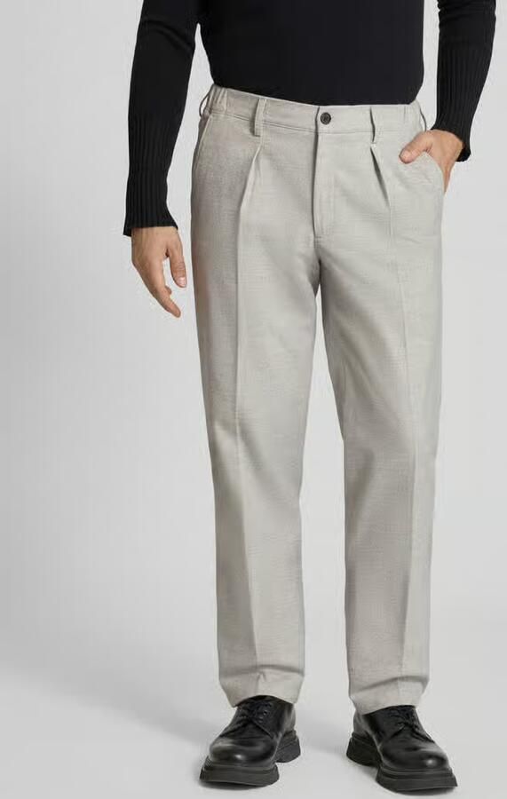 Profuomo Relaxed fit broek met persplooien - Foto 2