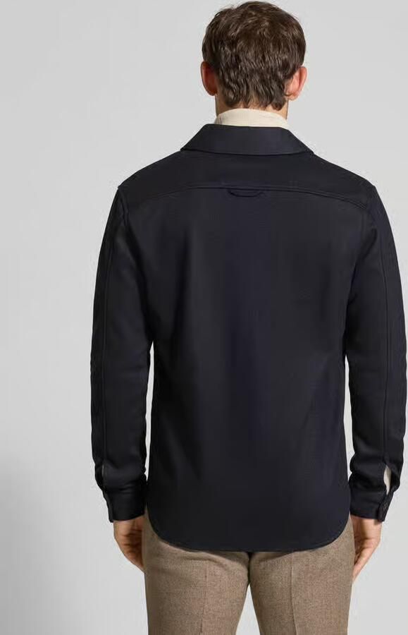 PROFUOMO Heren Overshirts Overshirt Cutaway Knitted Donkerblauw - Foto 8