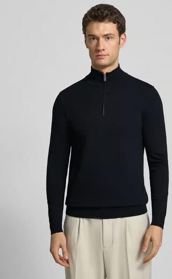 Profuomo Slim fit gebreide pullover met zijdegehalte en ritssluiting - Foto 12