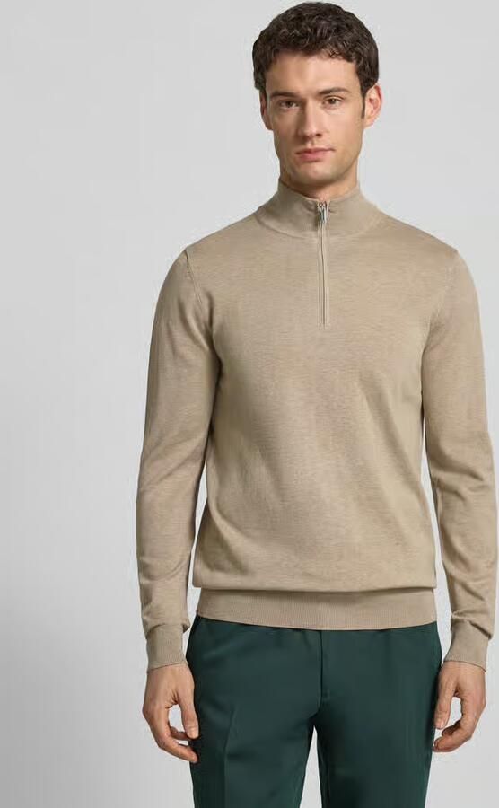 Profuomo Slim fit gebreide pullover met zijdegehalte en ritssluiting - Foto 11