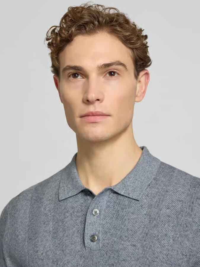 PROFUOMO Heren Polo's & T-shirts Herringbone Lichtgrijs - Foto 5