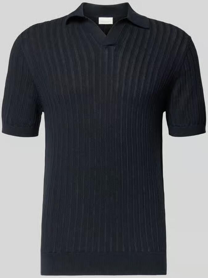 Profuomo slim fit poloshirt van mix van katoen en linnen - Foto 2