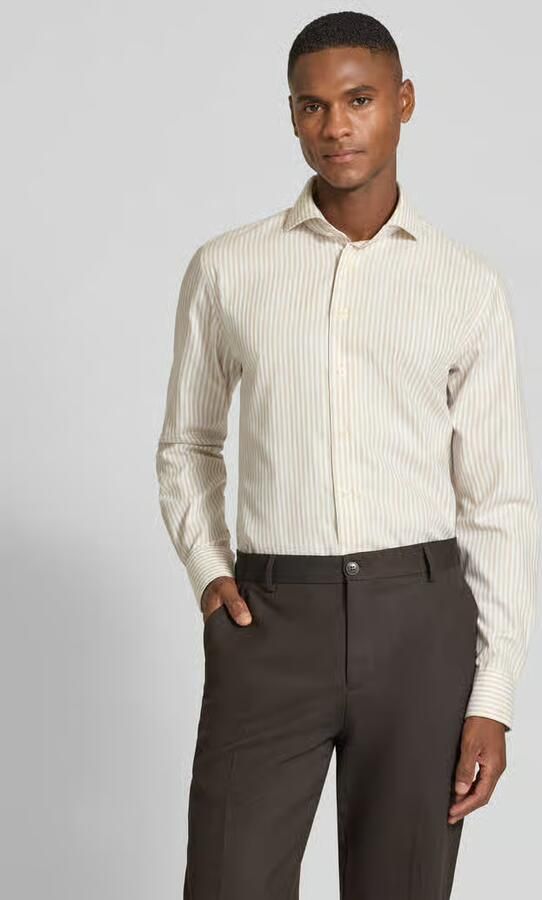 Profuomo Slim fit zakelijk overhemd met kentkraag - Foto 2