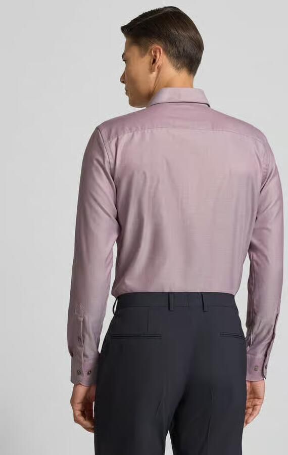 Profuomo Slim fit zakelijk overhemd van puur katoen