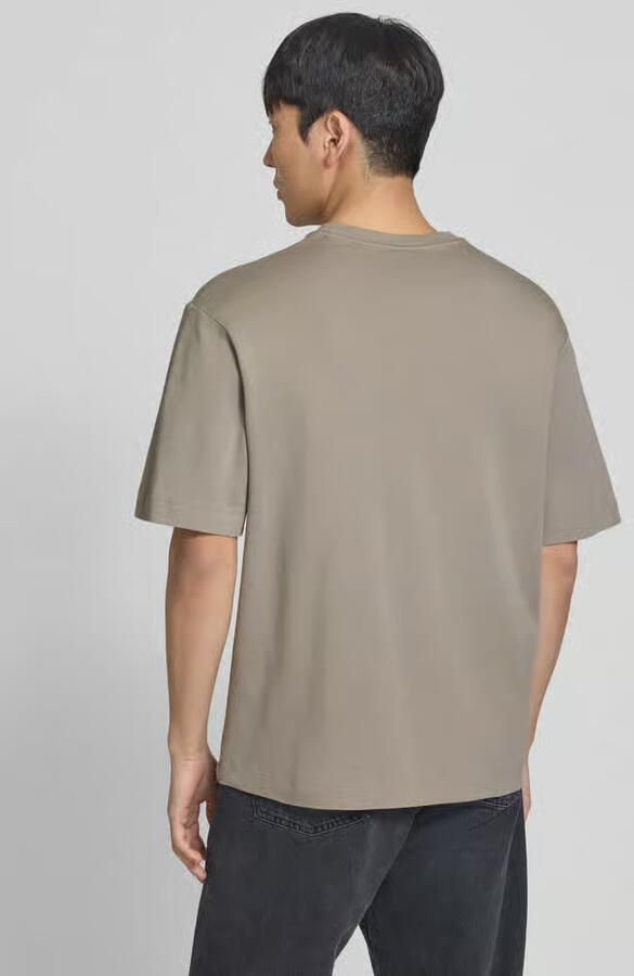 Profuomo T-shirt met logoprint en ronde hals