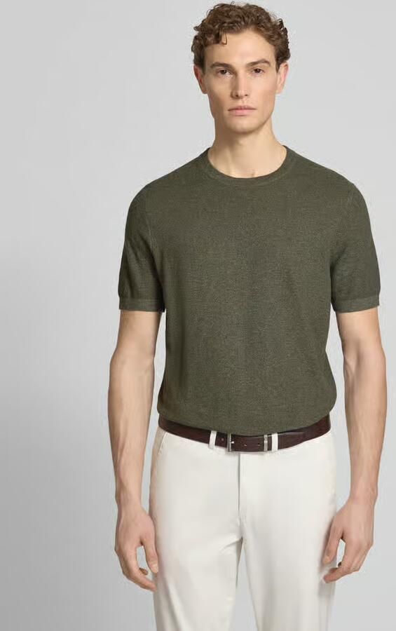 PROFUOMO Heren Polo's & T-shirts Cotton Seed Donkergroen - Foto 8