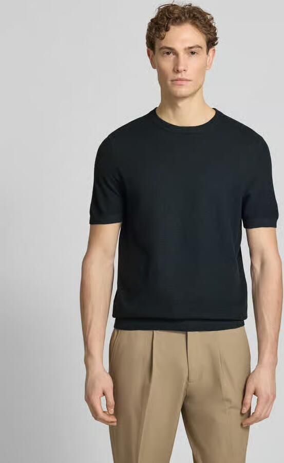 Profuomo T-shirt van katoenen-linnenmix - Foto 4