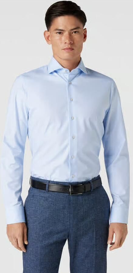 Profuomo Lichtblauwe Overhemdjurk van Katoen met Slim Fit Blue Heren - Foto 10