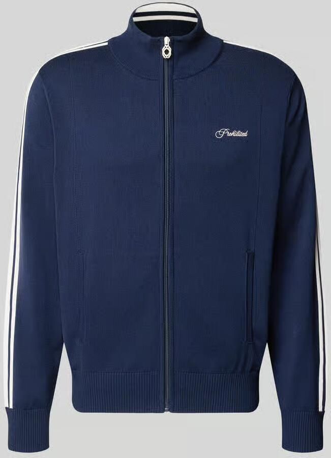 PROHIBITED Gebreid jack met labelstitching model 'VARSITY'