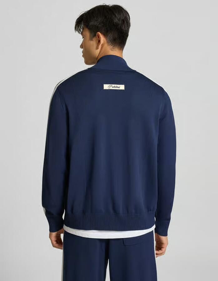 PROHIBITED Gebreid jack met labelstitching model 'VARSITY' - Foto 3