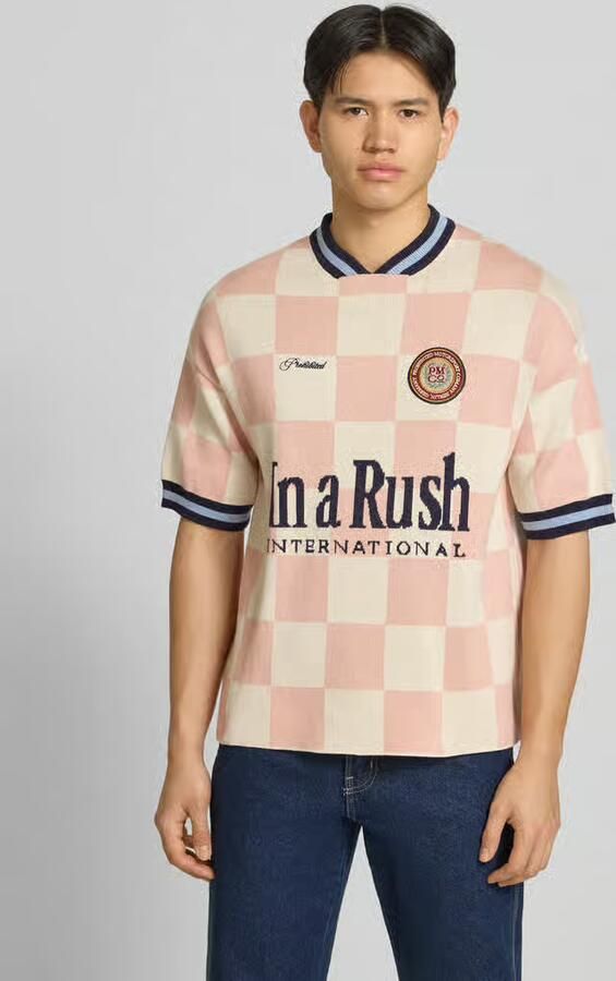 PROHIBITED Gebreid shirt met labelstitching model 'Victory' - Foto 3