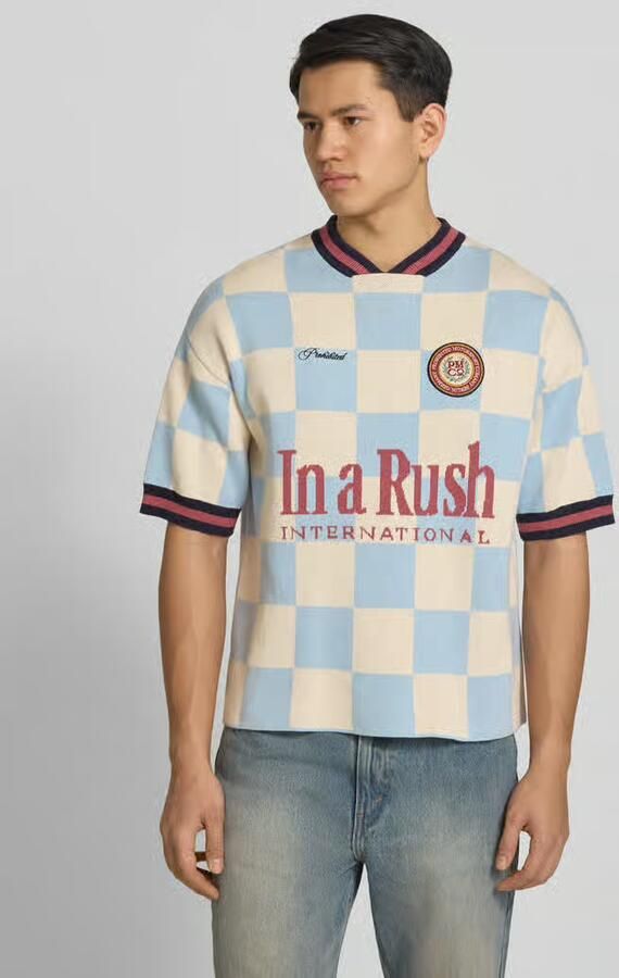 PROHIBITED Gebreid shirt met labelstitching model 'Victory' - Foto 3