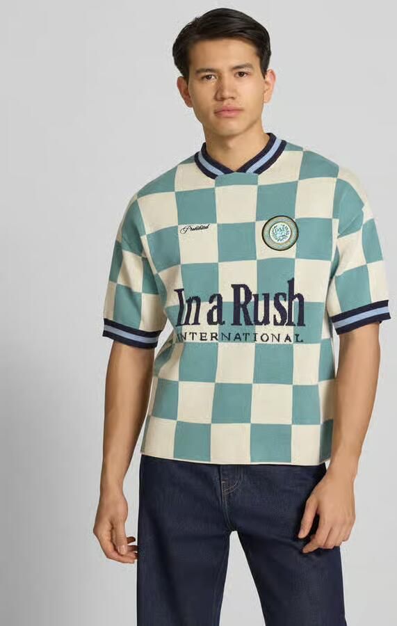 PROHIBITED Gebreid shirt met labelstitching model 'Victory' - Foto 2