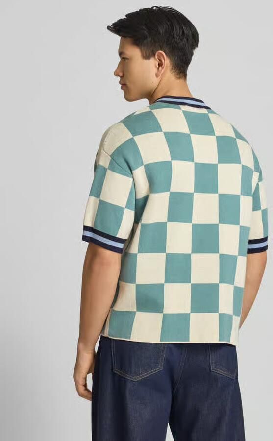 PROHIBITED Gebreid shirt met labelstitching model 'Victory' - Foto 3