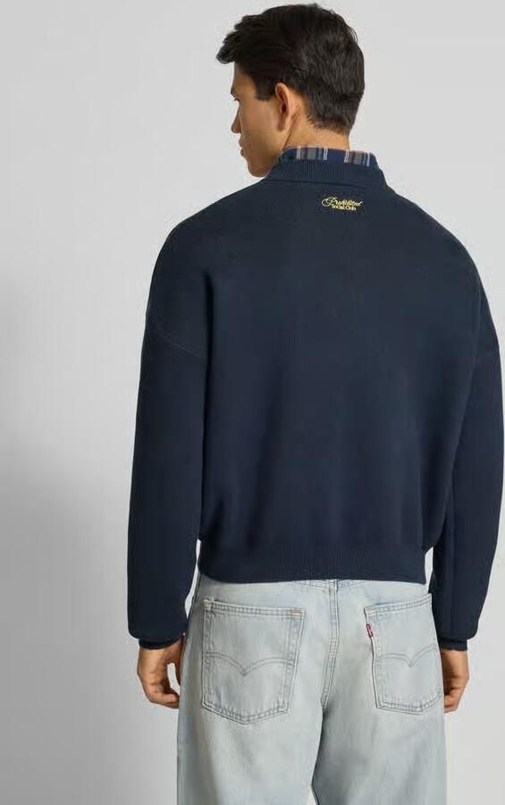 PROHIBITED Gebreide pullover met embleem en ronde hals