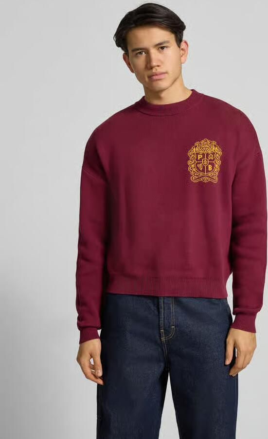 PROHIBITED Gebreide pullover met embleem en ronde hals - Foto 2