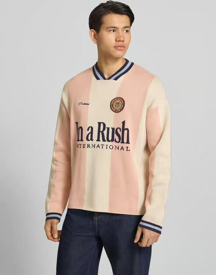 PROHIBITED Gebreide pullover met labelstitching model 'Overdrive' - Foto 2