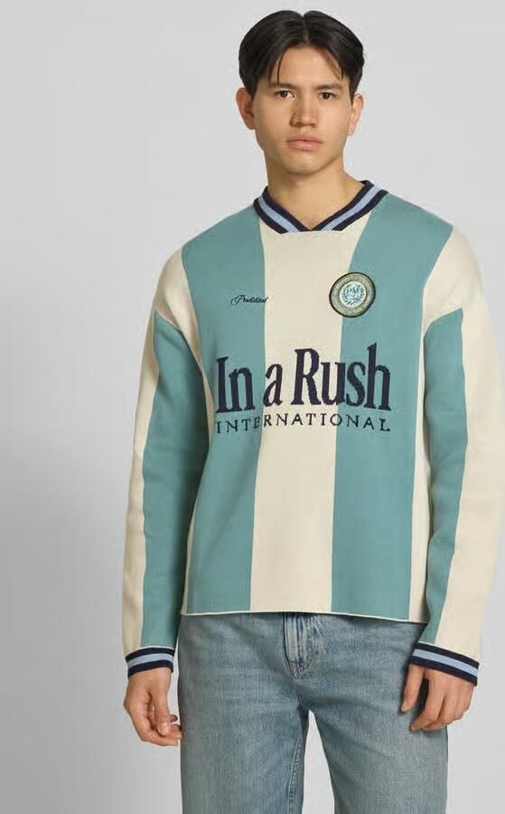 PROHIBITED Gebreide pullover met labelstitching model 'Overdrive' - Foto 3