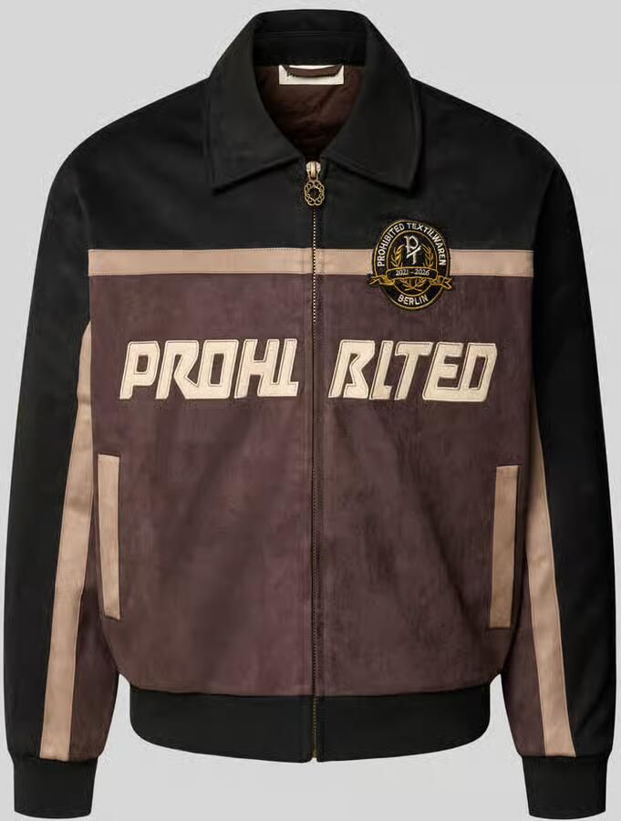 PROHIBITED Jack met labeldetails en ritssluiting