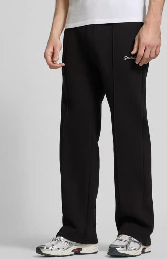 PROHIBITED Loose fit sweatpants met labelstitching en elastische band - Foto 2