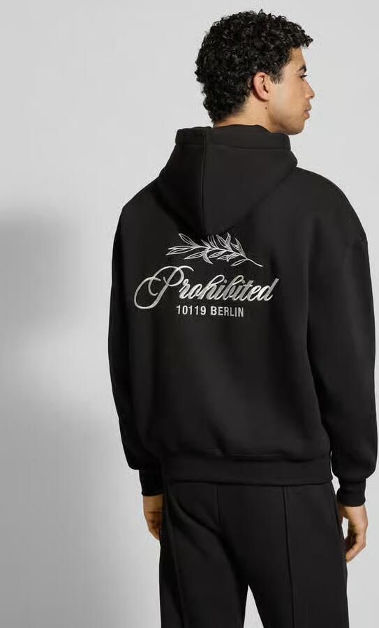 PROHIBITED Oversized hoodie met labelstitching - Foto 4
