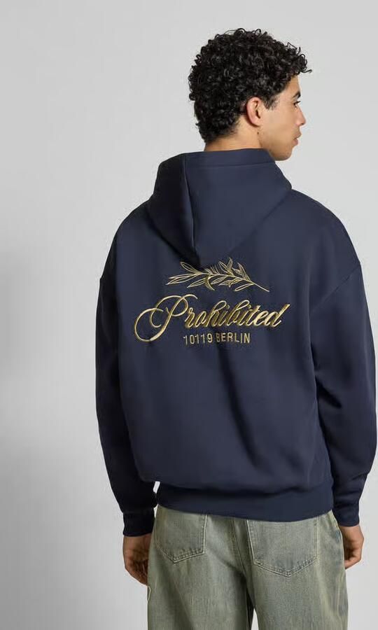 PROHIBITED Oversized hoodie met labelstitching - Foto 4