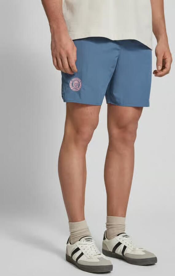 PROHIBITED Regular fit korte broek met label- en logostitching - Foto 3