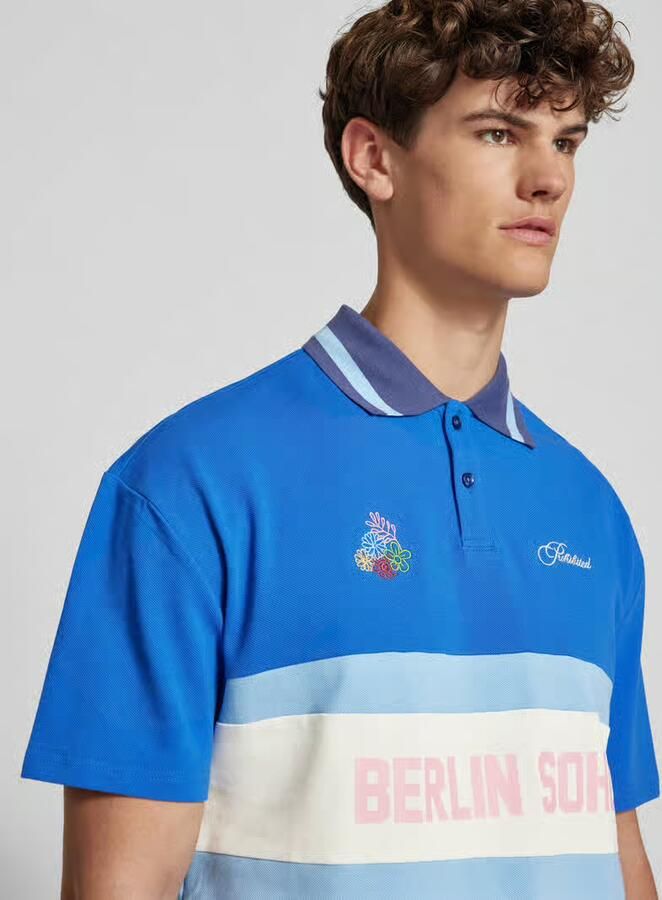 PROHIBITED Regular fit poloshirt met labelprint - Foto 2